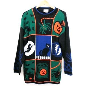 Vintage Ugly Christmas Sweater HALLOWEEN Spider